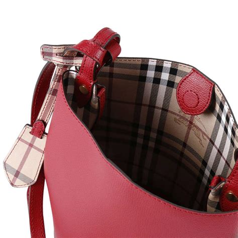 burberry drawstring bag red leather|Burberry leather handbags.